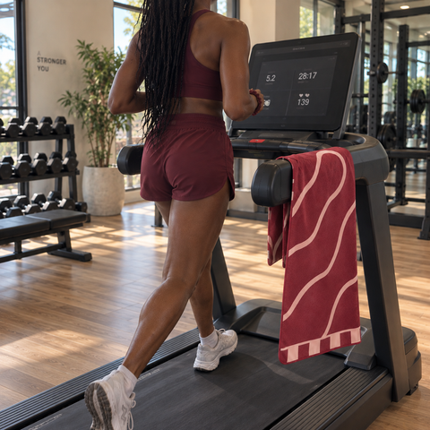 Reversible Hooded Gym Towel- Linea Burgundy