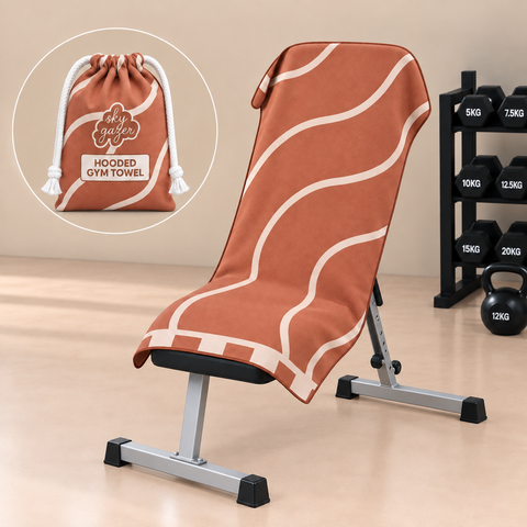 Reversible Hooded Gym Towel- Linea Mocha