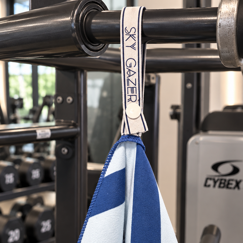 Reversible Hooded Gym Towel- Tri Blue