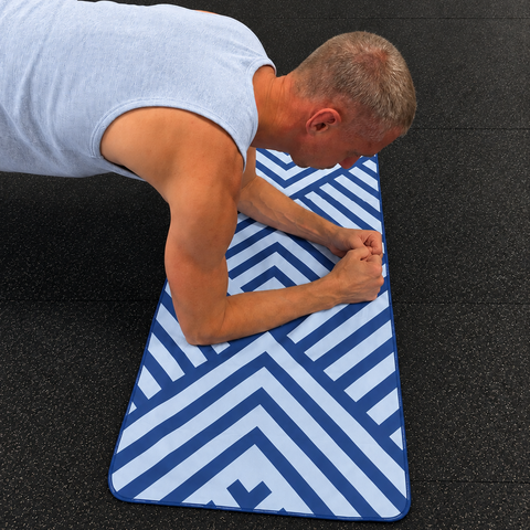 Reversible Hooded Gym Towel- Tri Blue
