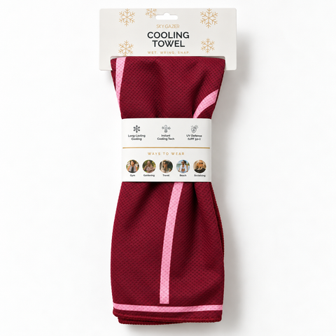 Cooling Towel- Linea Burgundy