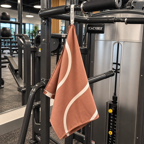 Reversible Hooded Gym Towel- Linea Mocha