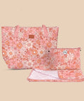 Sky Gazer beach bundle - tote bag and sand-free towel set in Flower Power pattern