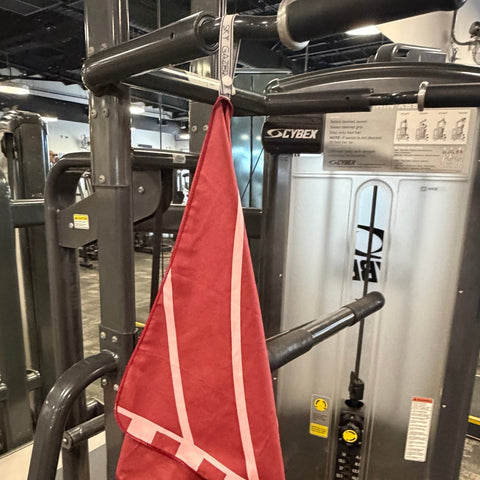 Reversible Hooded Gym Towel- Linea Burgundy