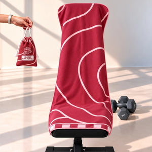 Reversible Hooded Gym Towel- Linea Burgundy