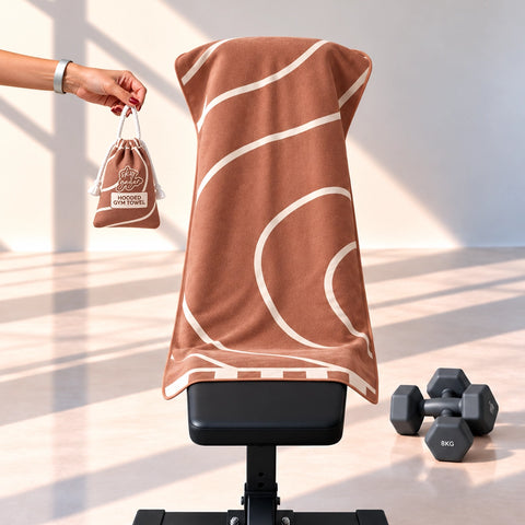 Reversible Hooded Gym Towel- Linea Mocha