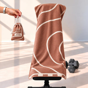 Reversible Hooded Gym Towel- Linea Mocha