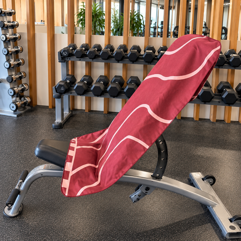 Reversible Hooded Gym Towel- Linea Burgundy