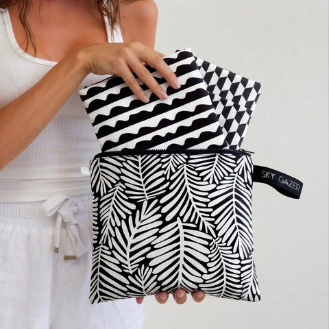 Multi-Purpose Reusable Bags (Pack of 4) Black Leaf- NEW IN!