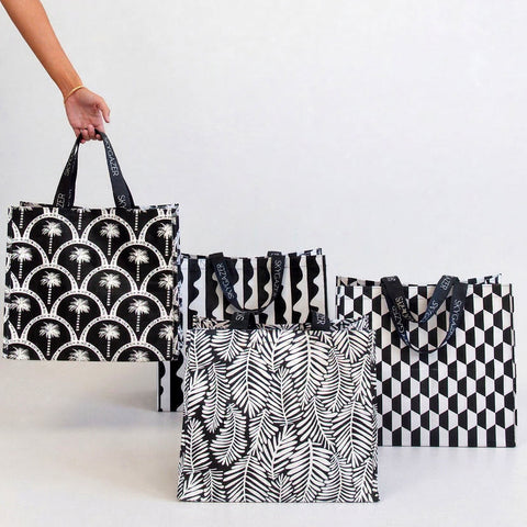 Multi-Purpose Reusable Bags (Pack of 4) Black Leaf- NEW IN!