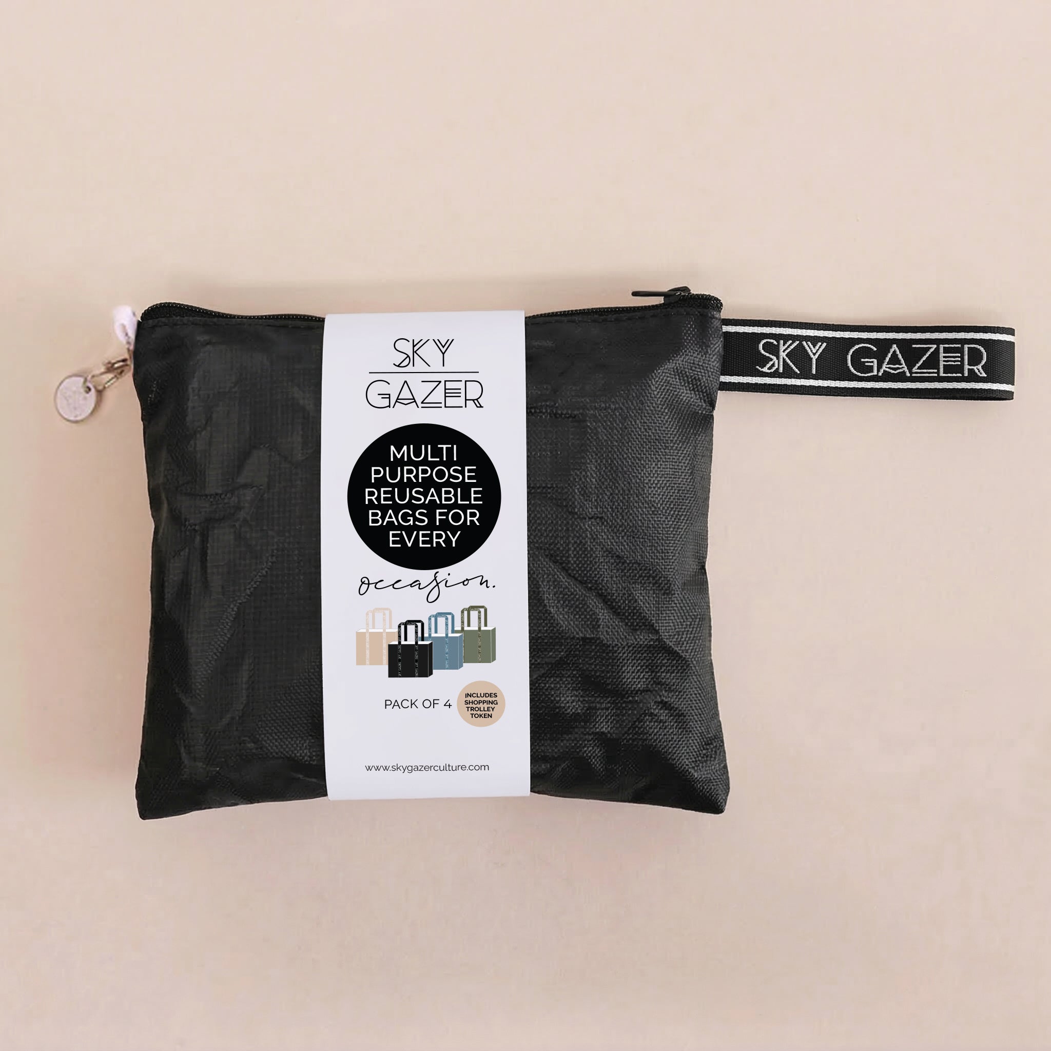 Multi-Purpose Reusable Bags (Pack of 4) Black Olive NEW IN!