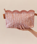 Scalloped Wet Bag- Mocha Fern