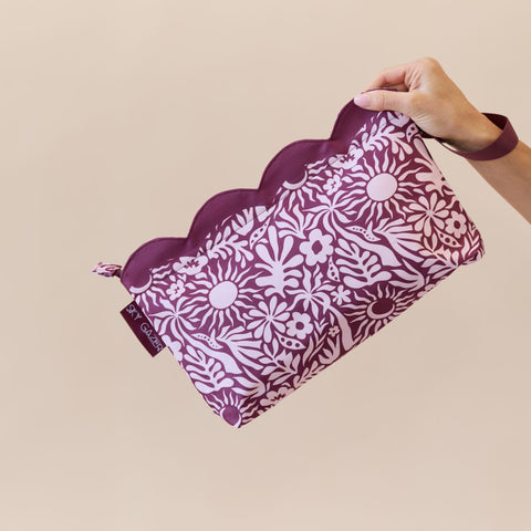 Scalloped Wet Bag- Berry Sunrise