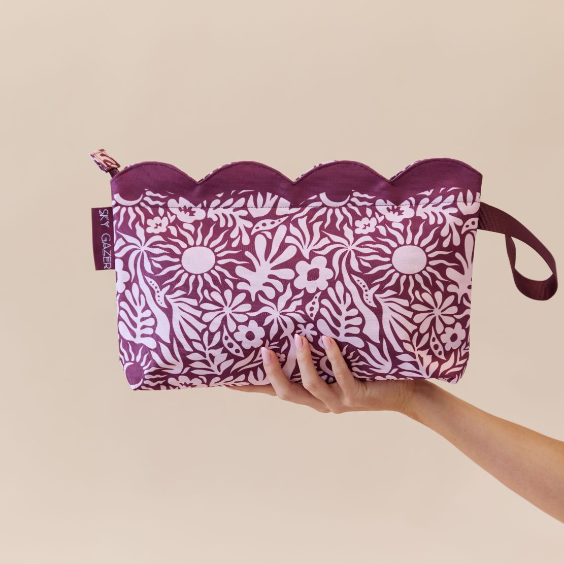 Scalloped Wet Bag- Berry Sunrise