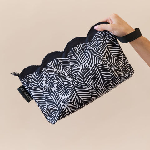 Scalloped Wet Bag- Palm Noir