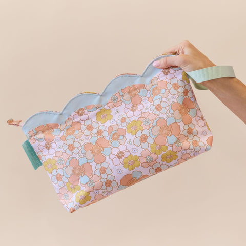 Scalloped Wet Bag- Floral Azure