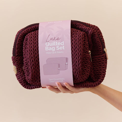 Luxe Quilted Travel Bag Set