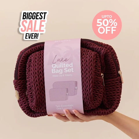 Luxe Quilted Travel Bag Set