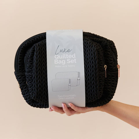 Luxe Quilted Travel Bag Set