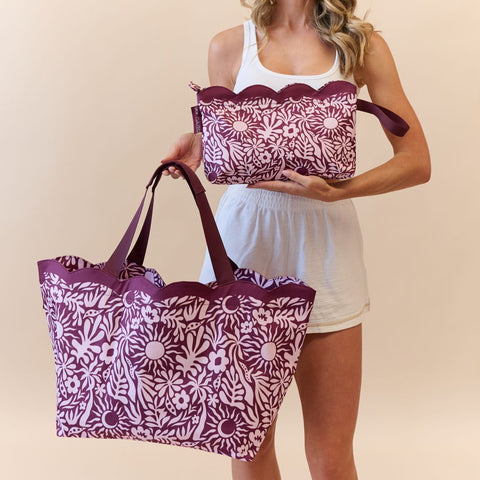 Scalloped Wet Bag- Berry Sunrise