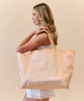 Scalloped Edge Beach Bag- Amber Bloom