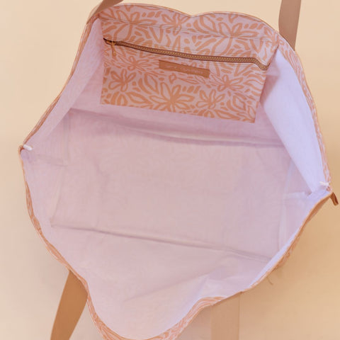 Scalloped Edge Beach Bag- Amber Bloom