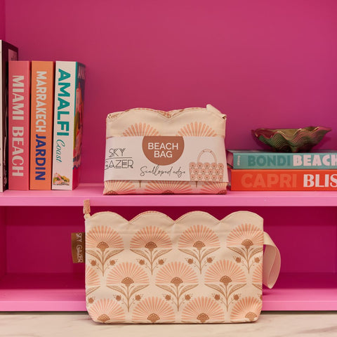 Scalloped Wet Bag- Rosebud Cream