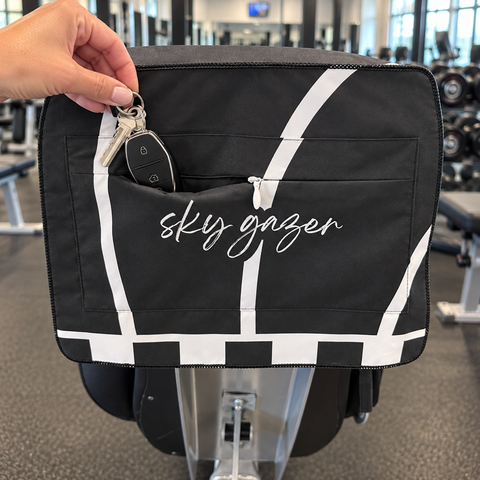 Reversible Hooded Gym Towel- Linea Black