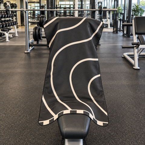 Reversible Hooded Gym Towel- Linea Black