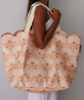 Scalloped Edge Beach Bag- Rosebud Pink